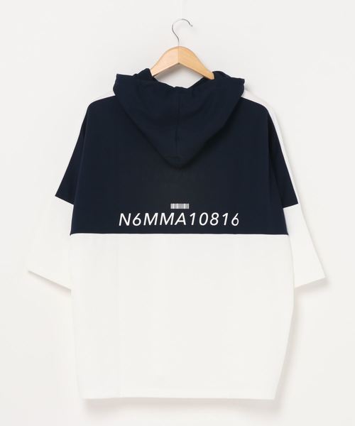 WEGO(ウィゴー)の「WEGO/バイカラー5分袖ドルマンパーカー(パーカー・メンズ・ライトパープル/ベージュ/ホワイト・MEDIUM/LARGE)」の21枚目の写真