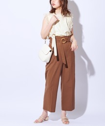 natural couture | バンブーバックルベルトワイドパンツ(その他パンツ)