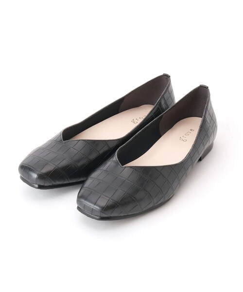 grove(グローブ)の「【22.0~25.0まで】やわここちVカットスクエアパンプス(パンプス・レディース・ベージュ系その他6/ガンメタ/ブラック系3/ブラウン系4・25/50/20/45/40/35/30)」の2枚目の写真