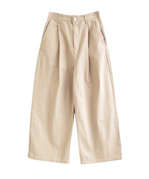 zootie（ズーティー）の「コットンツイル ハイウエストタックワイドパンツ（その他パンツ・レディース・ブラック/キャメル/オフホワイト/カーキ/グレイッシュベージュ/ホワイト/ベージュ/カーキオリーブ/ブラック系その他・M/L）」の12枚目の写真