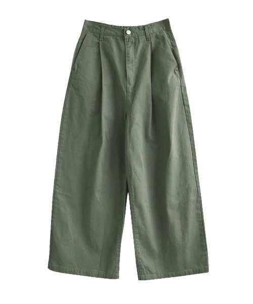 zootie（ズーティー）の「コットンツイル ハイウエストタックワイドパンツ（その他パンツ・レディース・ブラック/キャメル/オフホワイト/カーキ/グレイッシュベージュ/ホワイト/ベージュ/カーキオリーブ/ブラック系その他・M/L）」の13枚目の写真