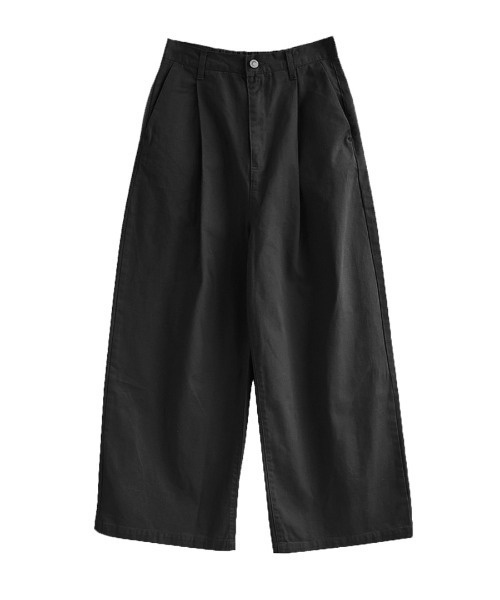 zootie（ズーティー）の「コットンツイル ハイウエストタックワイドパンツ（その他パンツ・レディース・ブラック/キャメル/オフホワイト/カーキ/グレイッシュベージュ/ホワイト/ベージュ/カーキオリーブ/ブラック系その他・M/L）」の11枚目の写真