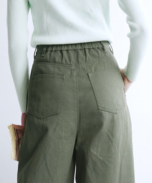 zootie（ズーティー）の「コットンツイル ハイウエストタックワイドパンツ（その他パンツ・レディース・ブラック/キャメル/オフホワイト/カーキ/グレイッシュベージュ/ホワイト/ベージュ/カーキオリーブ/ブラック系その他・M/L）」の19枚目の写真