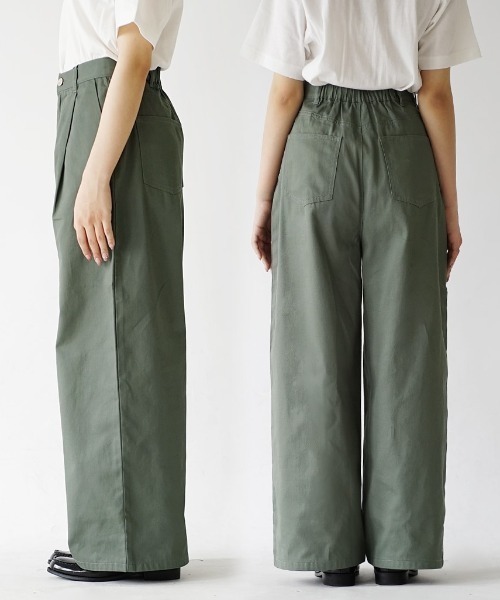 zootie（ズーティー）の「コットンツイル ハイウエストタックワイドパンツ（その他パンツ・レディース・ブラック/キャメル/オフホワイト/カーキ/グレイッシュベージュ/ホワイト/ベージュ/カーキオリーブ/ブラック系その他・M/L）」の18枚目の写真