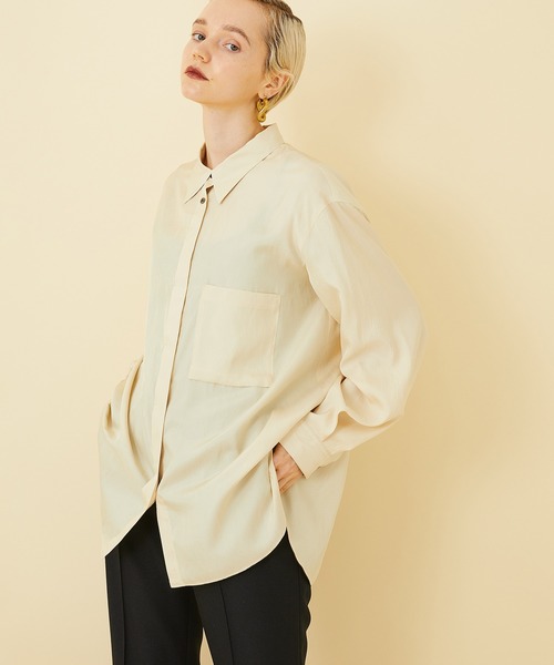 STUDIOUS(ステュディオス)の「【STUDIOUS】ヴィンテージワッシャーシャツ(シャツ/ブラウス・レディース・ブラック/イエロー/ブラウン・FREE)」の12枚目の写真