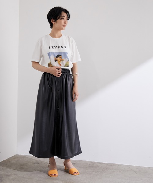 ADAM ET ROPE'（アダムエロペ）の「【LEVENS】Organic Cotton Photo Tee（Tシャツ/カットソー・レディース・ホワイト/ホワイト系その他/ホワイト系その他2・1）」の4枚目の写真