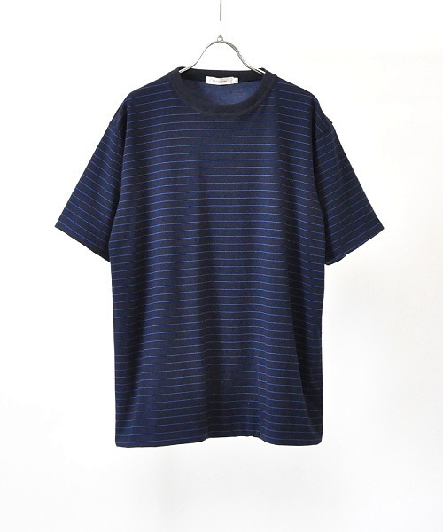 Hub&Spoke（ハブアンドスポーク）の「ボーダー×パイルTシャツ（Tシャツ/カットソー・メンズ・グレー系その他/ブルー系その他/ピンク系その他・MEDIUM/LARGE/X-LARGE）」の2枚目の写真