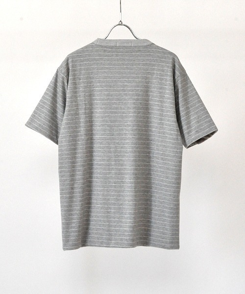 Hub&Spoke（ハブアンドスポーク）の「ボーダー×パイルTシャツ（Tシャツ/カットソー・メンズ・グレー系その他/ブルー系その他/ピンク系その他・MEDIUM/LARGE/X-LARGE）」の9枚目の写真