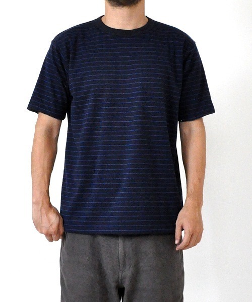 Hub&Spoke（ハブアンドスポーク）の「ボーダー×パイルTシャツ（Tシャツ/カットソー・メンズ・グレー系その他/ブルー系その他/ピンク系その他・MEDIUM/LARGE/X-LARGE）」の7枚目の写真