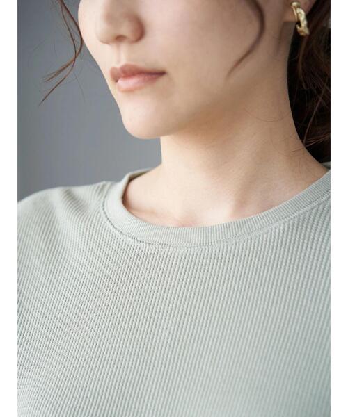 AMERICAN HOLIC（アメリカンホリック）の「バックスキッパー5分袖ワッフルプルオーバー 〇＊（Tシャツ/カットソー・レディース・ミント/アイボリー/チャコールグレー/ブラウン・M/L）」の16枚目の写真