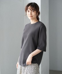 バックスキッパー5分袖ワッフルプルオーバー 〇*