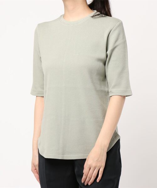 AMERICAN HOLIC（アメリカンホリック）の「バックスキッパー5分袖ワッフルプルオーバー 〇＊（Tシャツ/カットソー・レディース・ミント/アイボリー/チャコールグレー/ブラウン・M/L）」の8枚目の写真