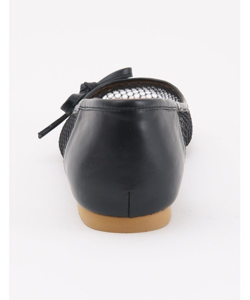 POU DOU DOU（プードゥドゥ）の「リボンメッシュフラットシューズ（パンプス・レディース・ブラック/ベージュ・4/3）」の5枚目の写真