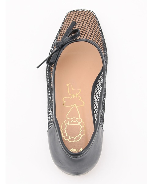 POU DOU DOU（プードゥドゥ）の「リボンメッシュフラットシューズ（パンプス・レディース・ブラック/ベージュ・4/3）」の11枚目の写真