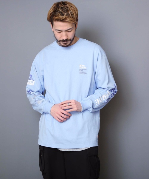 セール Ben Davis ベンデイビス 袖プリントロンｔ 5種類のブランドロゴプリント ヘビーオンス Tシャツ カットソー Ben Davis ベンデイビス のファッション通販 Zozotown