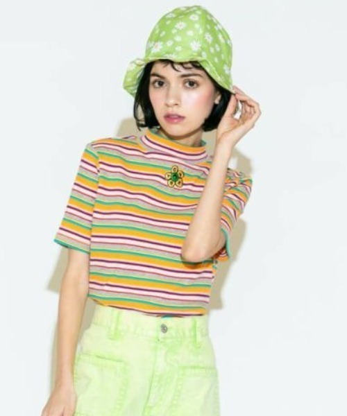 Candy Stripper（キャンディストリッパー）の「FUNNY BORDER RIB トップス（Tシャツ/カットソー・レディース・オフホワイト/ブラック/グレー・2）」の3枚目の写真