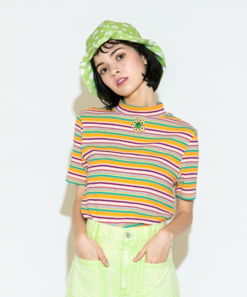 Candy Stripper（キャンディストリッパー）の「FUNNY BORDER RIB トップス（Tシャツ/カットソー・レディース・オフホワイト/ブラック/グレー・2）」の16枚目の写真