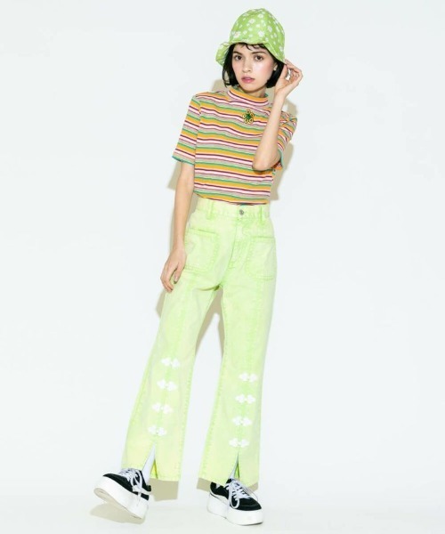 Candy Stripper（キャンディストリッパー）の「FUNNY BORDER RIB トップス（Tシャツ/カットソー・レディース・オフホワイト/ブラック/グレー・2）」の12枚目の写真