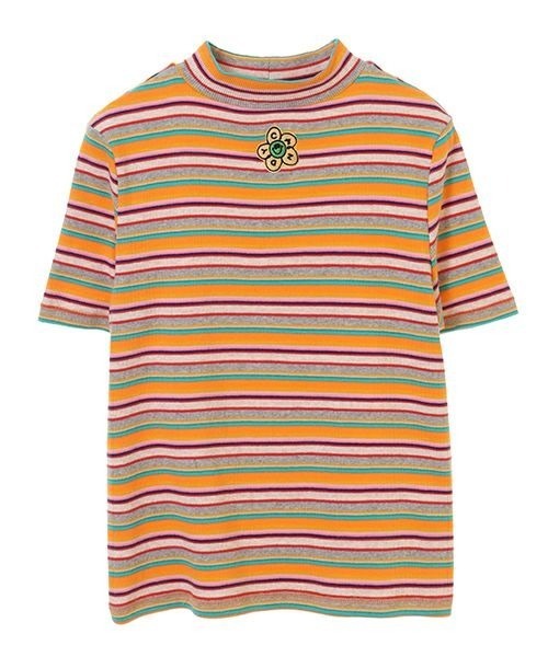 Candy Stripper（キャンディストリッパー）の「FUNNY BORDER RIB トップス（Tシャツ/カットソー・レディース・オフホワイト/ブラック/グレー・2）」の13枚目の写真