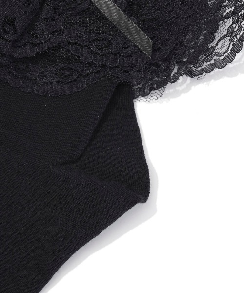SPINNS（スピンズ）の「フリルリボンレースソックス（ソックス/靴下・レディース・ホワイト×ブラック/ホワイト×ホワイト/ブラック×ブラック・ONESIZE）」の6枚目の写真