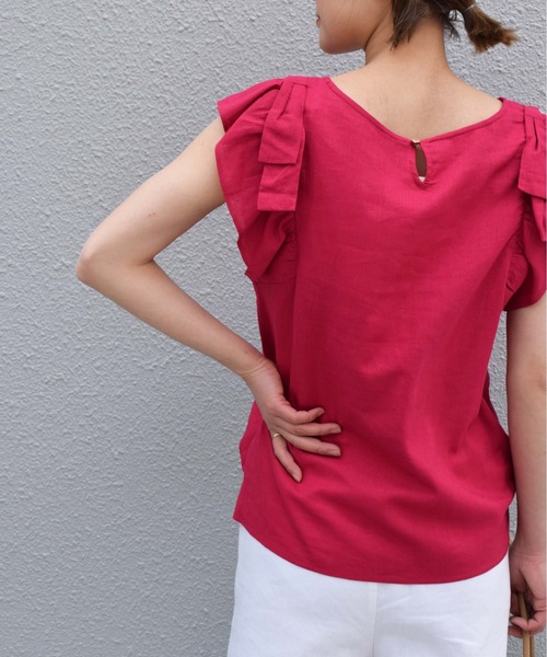 PICCIN(ピッチン)の「肩リボンブラウス(シャツ/ブラウス・レディース・オフホワイト/イエロー/プラム・M)」の3枚目の写真