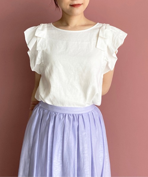PICCIN(ピッチン)の「肩リボンブラウス(シャツ/ブラウス・レディース・オフホワイト/イエロー/プラム・M)」の22枚目の写真