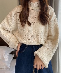 DAY CLOSET | レディース かぎ編み風リラクシーハイネックニット(ニット/セーター)