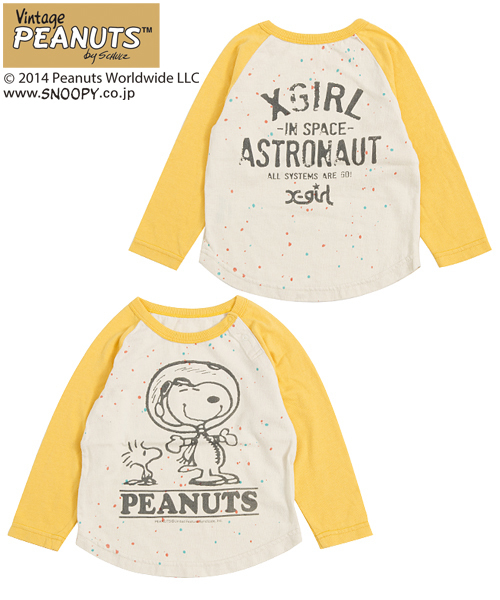 X-girl Stages（エックスガールステージス）の「B/B TEE SNOOPY　（12M～3T）/ スヌーピー（Tシャツ/カットソー・キッズ・ホワイト/パープル/イエロー・12M/2T/3T）」の3枚目の写真