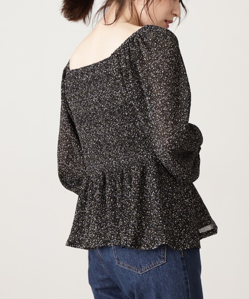 N.（N. Natural Beauty Basic）（エヌエヌナチュラルビューティーベーシック）の「◆コバナプリントプリーツブラウス（シャツ/ブラウス・レディース・ホワイト系その他/ブラック系その他/ブルー系その他・MEDIUM）」の10枚目の写真