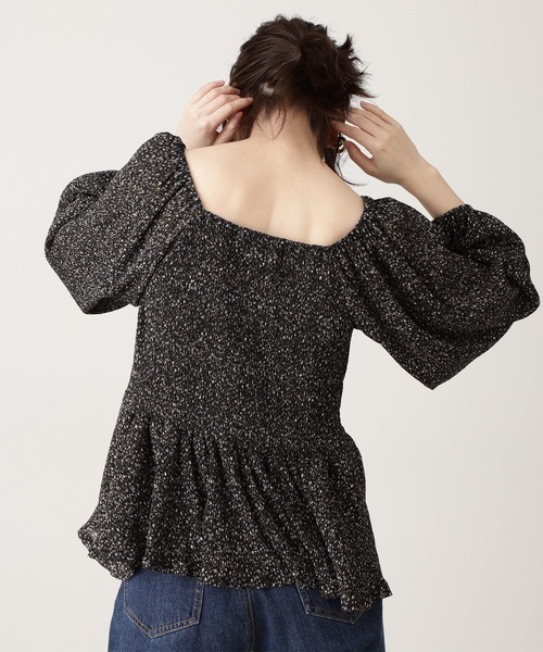 N.（N. Natural Beauty Basic）（エヌエヌナチュラルビューティーベーシック）の「◆コバナプリントプリーツブラウス（シャツ/ブラウス・レディース・ホワイト系その他/ブラック系その他/ブルー系その他・MEDIUM）」の11枚目の写真