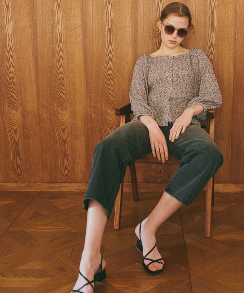 N.（N. Natural Beauty Basic）（エヌエヌナチュラルビューティーベーシック）の「◆コバナプリントプリーツブラウス（シャツ/ブラウス・レディース・ホワイト系その他/ブラック系その他/ブルー系その他・MEDIUM）」の13枚目の写真