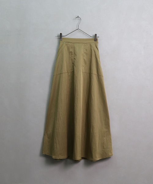 &g'aime（アンジェム）の「【&g'aime】マットサテンロングスカート（スカート・レディース・ブラック/ベージュ/カーキ・FREE）」の13枚目の写真