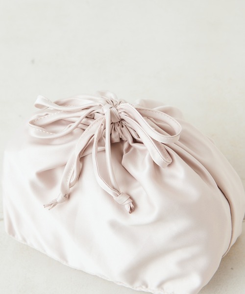 one after another NICE CLAUP（ワンアフターアナザーナイスクラップ）の「巾着セットきらきら編みバッグ（ハンドバッグ・レディース・アイボリー/ラベンダー・FREE）」の22枚目の写真