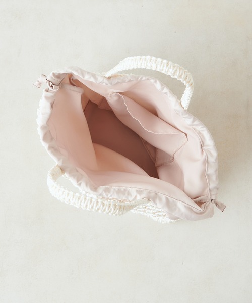 one after another NICE CLAUP（ワンアフターアナザーナイスクラップ）の「巾着セットきらきら編みバッグ（ハンドバッグ・レディース・アイボリー/ラベンダー・FREE）」の20枚目の写真