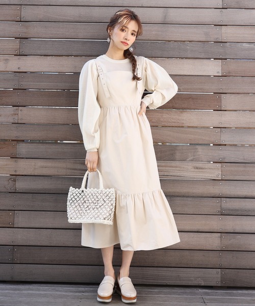 one after another NICE CLAUP（ワンアフターアナザーナイスクラップ）の「巾着セットきらきら編みバッグ（ハンドバッグ・レディース・アイボリー/ラベンダー・FREE）」の11枚目の写真