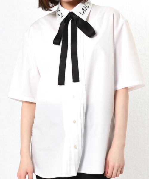 MILKBOY（ミルクボーイ）の「LOGO TIED シャツ（シャツ/ブラウス・レディース・A/B/C・FREE）」の4枚目の写真