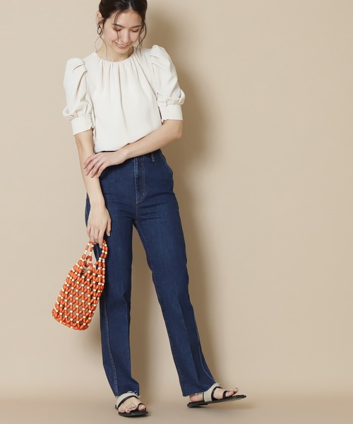 N.(N. Natural Beauty Basic)(エヌエヌナチュラルビューティーベーシック)の「バックスリットストレートデニム(その他パンツ・レディース・グレー/ブルー・SMALL/MEDIUM)」の1枚目の写真