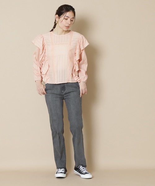 N.(N. Natural Beauty Basic)(エヌエヌナチュラルビューティーベーシック)の「バックスリットストレートデニム(その他パンツ・レディース・グレー/ブルー・SMALL/MEDIUM)」の7枚目の写真