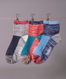 Healthknit Product（ヘルスニットプロダクト）の「(LG)【Healthknit Product】【3足セット】ジャガード クォーターソックス（ソックス/靴下）」