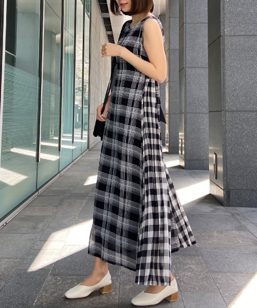 チェック切替ノースリーブマキシワンピ ワンピース Ranan ラナン のファッション通販 Zozotown