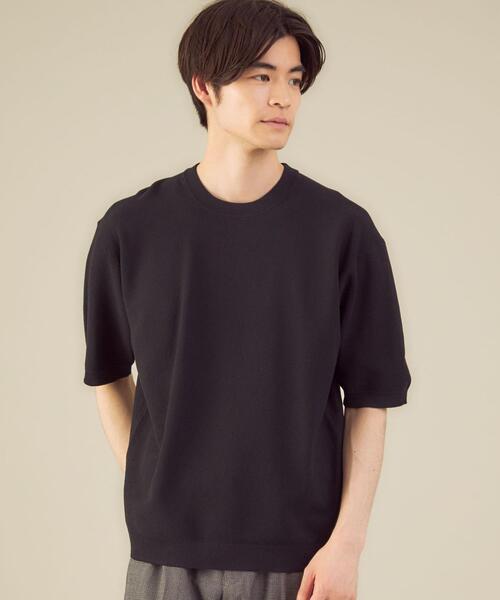 green label relaxing(グリーンレーベルリラクシング)の「< 機能 / 手洗い可 > CSD ペーパー 鹿の子 クルーネック 半袖 ニット(ニット/セーター・メンズ・ライトグレー/ブラック/ケリー・LARGE/MEDIUM/SMALL/X-LARGE)」の1枚目の写真