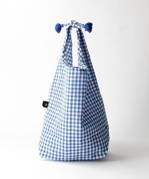 Fatima morocco(ファティマモロッコ)の「<Fatima Morocco>ギンガムチェック キンチャク タッセルバッグ(エコバッグ/サブバッグ・レディース・ブラック/ネイビー・FREE)」の8枚目の写真