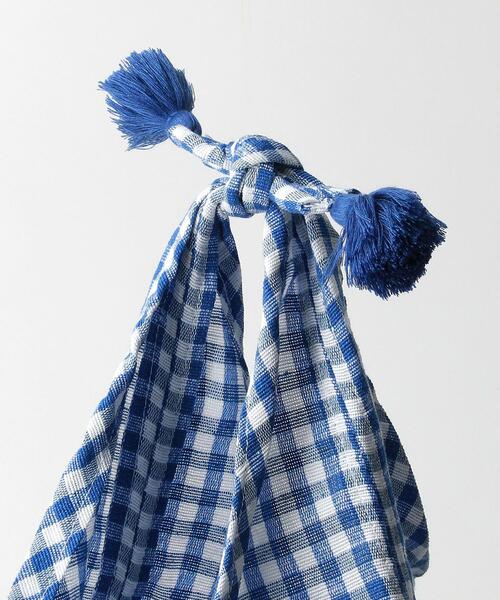 Fatima morocco(ファティマモロッコ)の「<Fatima Morocco>ギンガムチェック キンチャク タッセルバッグ(エコバッグ/サブバッグ・レディース・ブラック/ネイビー・FREE)」の6枚目の写真