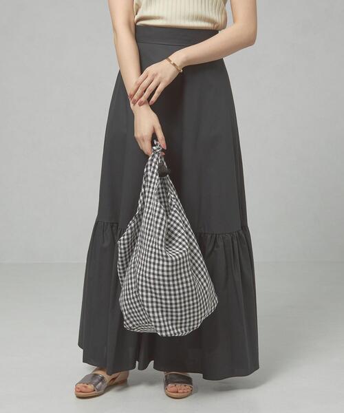 Fatima morocco(ファティマモロッコ)の「<Fatima Morocco>ギンガムチェック キンチャク タッセルバッグ(エコバッグ/サブバッグ・レディース・ブラック/ネイビー・FREE)」の3枚目の写真