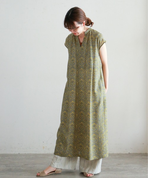 【美品】ノンブルアンペール two-tone flower フレンチワンピース NOMBRE IMPAIR(ノンブルアンペール)の「two-tone flower