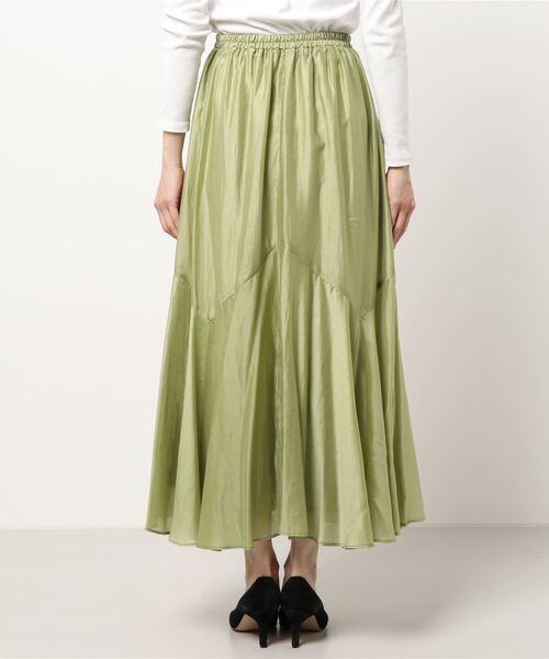 TITE IN THE STORE（ティテ　インザ　ストア）の「裾ランダム切替ロングフレアスカート（スカート・レディース・グリーン/ベージュ/イエロー・38）」の5枚目の写真
