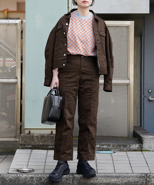 nimiru(ニミル)の「配色チェッカーTシャツ(Tシャツ/カットソー・レディース・イエロー系その他/ピンク系その他・M/L)」の3枚目の写真