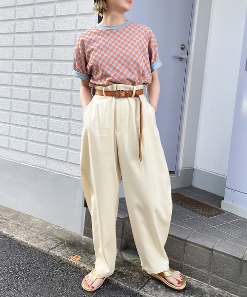 nimiru(ニミル)の「配色チェッカーTシャツ(Tシャツ/カットソー・レディース・イエロー系その他/ピンク系その他・M/L)」の12枚目の写真