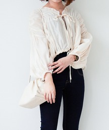 Heather | シャーリングシャツ（7分袖）  951715(シャツ/ブラウス)