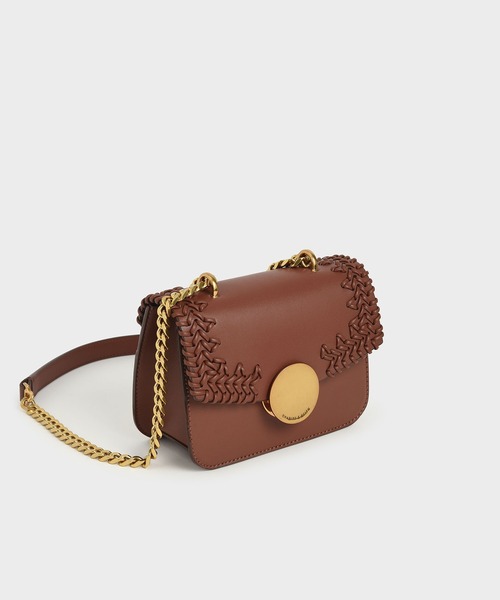 CHARLES & KEITH(チャールズ & キース)の「ウーブンダブルチェーン ハンドルバッグ / Woven Double Chain Handle Bag(ショルダーバッグ・レディース・セージグリーン/ホワイト系その他/チョコ・S)」の12枚目の写真